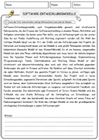 Vorschau - Arbeitsblätter - Software-Entwicklungsmodelle Arbeitsblätter mit Fragen + Lösungen Informatik Leseverstehen und Wortschatz - Seite 1