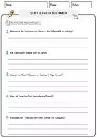 Vorschau - Arbeitsblätter - Sortieralgorithmen Arbeitsblätter mit Fragen + Lösungen Informatik Leseverstehen und Wortschatz - Seite 3