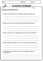 Vorschau - Arbeitsblätter - Alkoholkonsum Arbeitsblätter mit Fragen + Lösungen Lesetext - Seite 3