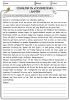 Vorschau - Arbeitsblätter - Esskultur in verschiedenen Ländern Arbeitsblätter mit Fragen + Lösungen Lesetext - Seite 1