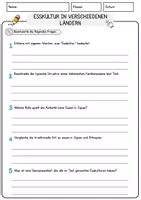 Vorschau - Arbeitsblätter - Esskultur in verschiedenen Ländern Arbeitsblätter mit Fragen + Lösungen Lesetext - Seite 3