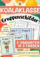 Vorschau - Stationenlernen - Koalaklasse - Gruppenschilder - Deckblatt