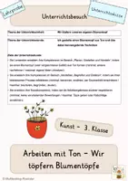 Vorschau - Stundenentwürfe - Lehrprobe / Unterrichtsbesuch - Arbeiten mit Ton, Blumentöpfe - Deckblatt