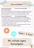 Vorschau - Stundenentwürfe - Lehrprobe / Unterrichtsbesuch - Wir erfinden eigene Sachaufgaben - Deckblatt