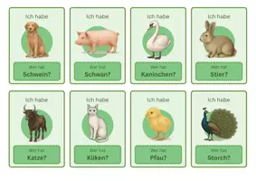 Vorschau - Spiele - Ich habe - Wer hat (Lesespiel) - Bauernhoftiere - Seite 2
