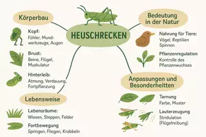 Vorschau - Arbeitsblätter - AB mit Fragen zum Thema "Heuschrecken" + Lösungsblatt + Mindmap + Infografik - Seite 2