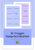 Vorschau - Aufgabenkarten - W-Fragen Gesprächskarten (formell & informell, Alpha 3 - A1, CH-DE Versionen) - Deckblatt