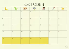 Voorbeeld - Maandkalender '25-'26 gekleurd - Pagina 1
