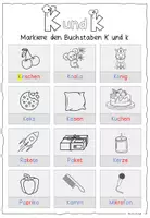 Vorschau - Arbeitsblätter - Buchstabe K k / Buchstabeneinführung - Seite 1