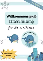 Vorschau - Bildkarten - Walklasse Wilkommensgruss Einschulung Buttons - Deckblatt