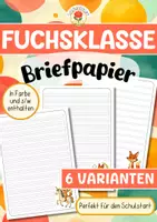 Vorschau - Arbeitsblätter - Fuchsklasse - Briefpapier - Deckblatt
