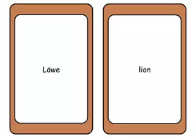 Vorschau - Spiele - Flashcards Zootiere Deutsch-Englisch (Vokabeln) - Lesekarten - Seite 1