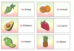 Vorschau - Spiele - Domino "Das Obst" mit Arbeitsblatt - DaZ / DaF / Deutsch - Seite 3