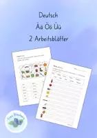 Vorschau - Arbeitsblätter - Deutsch 2 Arbeitsblätter Umlaute ä ö ü - Deckblatt