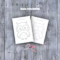 Vorschau - Stundenentwürfe - 🦉🧵 Eule Stickbild Ausnähkarte - Deckblatt