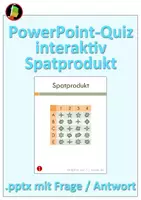 Vorschau - Aufgabenkarten - Quiz: Vektorrechnung - Spatprodukt - Deckblatt