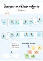 Vorschau - Spiele - Zwergen- und Riesenaufgabe Domino-Spiel (Mathe Klasse 1) - Deckblatt