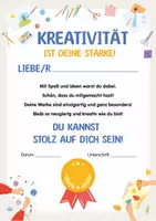 Vorschau - Poster - Teilnehmerurkunde. Urkunde für Kinder. Urkunde Teilnehmer. Zeugnis Zertifikat. Auszeichnung für kreative Leistungen in der Grundschule. Urkunde für den Kunstunterricht. - Seite 2