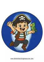 Vorschau - Präsentationen/Tafelbilder - Girlande Piratenklasse Klassenmaskottchen Piraten für den Schulanfang - Seite 1