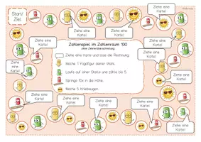 Vorschau - Stationenlernen - Bewegungsspiel im ZR 100 ohne Zehnerüberschreitung - Seite 1
