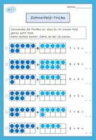 Vorschau - Arbeitsblätter - Rechnen mit Zehnerüberschreitung ZR 20 | Zehnerfeld-Tricks | Differenziert - Seite 1