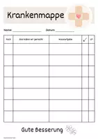 Vorschau - Arbeitsblätter - Krankenmappe, Krankenpost - Deckblatt und Kopiervorlage - Seite 3