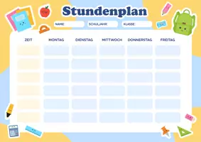 Vorschau - Lehrpläne/Lehrermaterial - Stundenplan - Vorlage für Kinder. Erster Schultag. Geschenk zur Einschulung - Seite 2