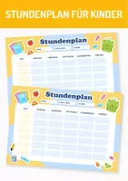 Vorschau - Lehrpläne/Lehrermaterial - Stundenplan - Vorlage für Kinder. Erster Schultag. Geschenk zur Einschulung - Deckblatt
