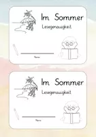 Vorschau - Arbeitsblätter - Leseübung im Sommer Leseförderung - Deckblatt