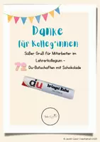 Vorschau - Mal- und Bastelvorlagen - 72 Du-Botschaften für Kolleg*innen - Schokoriegel Banderole - Deckblatt