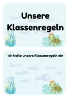 Vorschau - Bildkarten - Unsere Klassenregeln für die Schildkrötenklasse - Seite 1