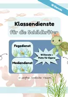 Vorschau - Bildkarten - Unsere Klassendienste für die Schildkroetenklasse - Deckblatt
