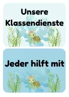 Vorschau - Bildkarten - Unsere Klassendienste für die Schildkroetenklasse - Seite 1