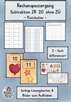 Vorschau - Spiele - Rechenspaziergang Subtraktion ZR 20 ohne ZÜ - Platzhalter - Deckblatt