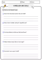 Vorschau - Arbeitsblätter - Vorbilder und Idole Arbeitsblätter mit Fragen + Lösungen Lesetraining Lesen - Seite 3