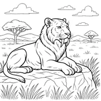 Vorschau - Mal- und Bastelvorlagen - Säbelzahntiger Ausmalbilder (50 Malvorlagen) inkl. Stundenentwurf (PDF) - Seite 1