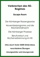 Vorschau - Arbeitsblätter - Verbrechen des NS-Regimes (Escape Room) - Deckblatt