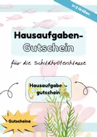 Vorschau - Bildkarten - Hausaufgabengutscheine für deine Schildkrötenklasse - Deckblatt