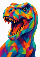 Vista previa - Manualidades / Dibujos para colorear - Pintar por números – Dinosaurios (50 plantillas) - página 1