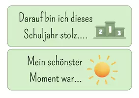 Vorschau - Bildkarten - Reflexionskarten Schuljahresende - Deckblatt
