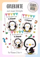 Vorschau - Anderer Materialtyp - Grußkarte zum Schuljahresbeginn (Pinguinklasse) - Deckblatt