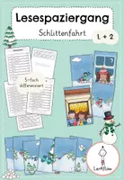 Vorschau - Arbeitsblätter - Lesespaziergang Winter | Klasse 1 + 2 - Deckblatt