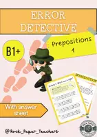 Vista previa - Hojas de trabajo - B1 Prepositions 1 - Error detective worksheet - Portada