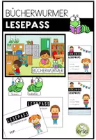 Vorschau - Poster - Bücherwürmer - Leseraupe - Bücherwurm - Lesepass - Grundschule #silvesterknaller25 - Deckblatt
