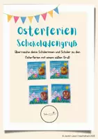 Vorschau - Mal- und Bastelvorlagen - Osterferiengruß für Schulkinder - Schokolade - Deckblatt