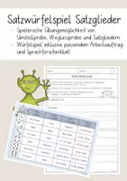 Vorschau - Arbeitsblätter - Satzwürfelspiel zur Erarbeitung der Satzglieder - Deckblatt