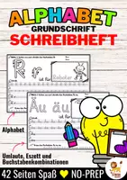 Προεπισκόπηση - Φύλλα εργασίας - Alphabet Schreibheft Buchstabeneinführung Schreiblehrgang (Grundschrift) | Γερμανικά - Εξώφυλλο