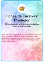 Vista previa - Juegos / Gamificación - fichas de cursiva primera edicón - página 1