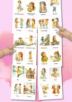 Vorschau - Bildkarten - Werte-Bildkarten Kinder – 48 Karten mit Mädchen-Illustrationen für Wertebewusstsein und Sprache - Seite 1