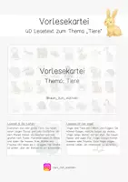 Vorschau - Stationenlernen - Vorlesekartei: Tiere - Deckblatt